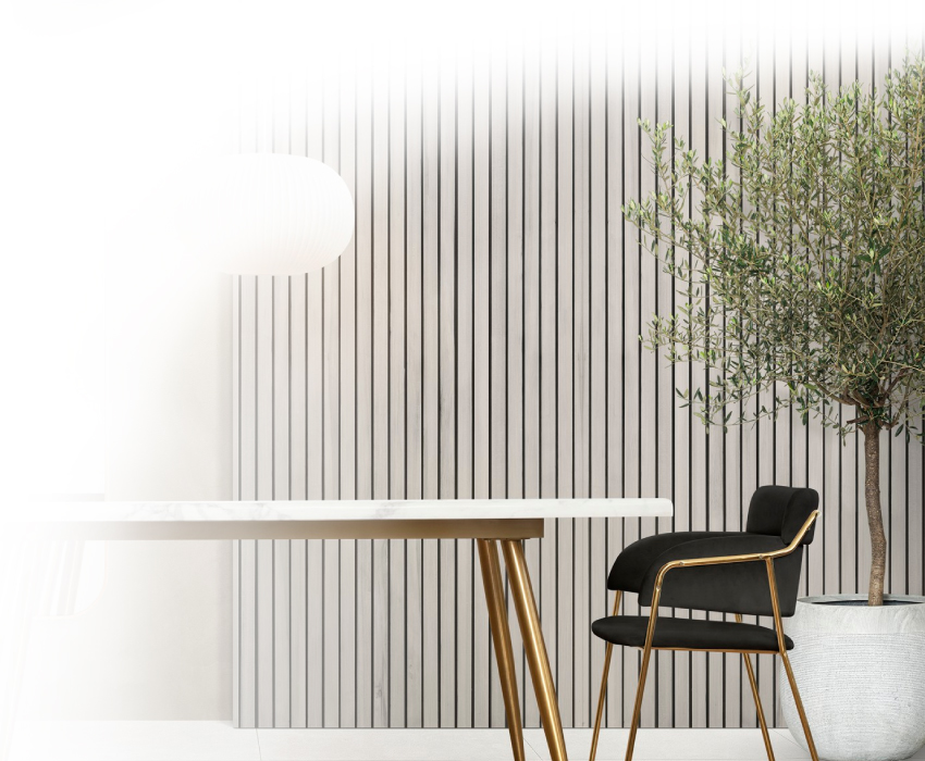 Fluted feature wall interior