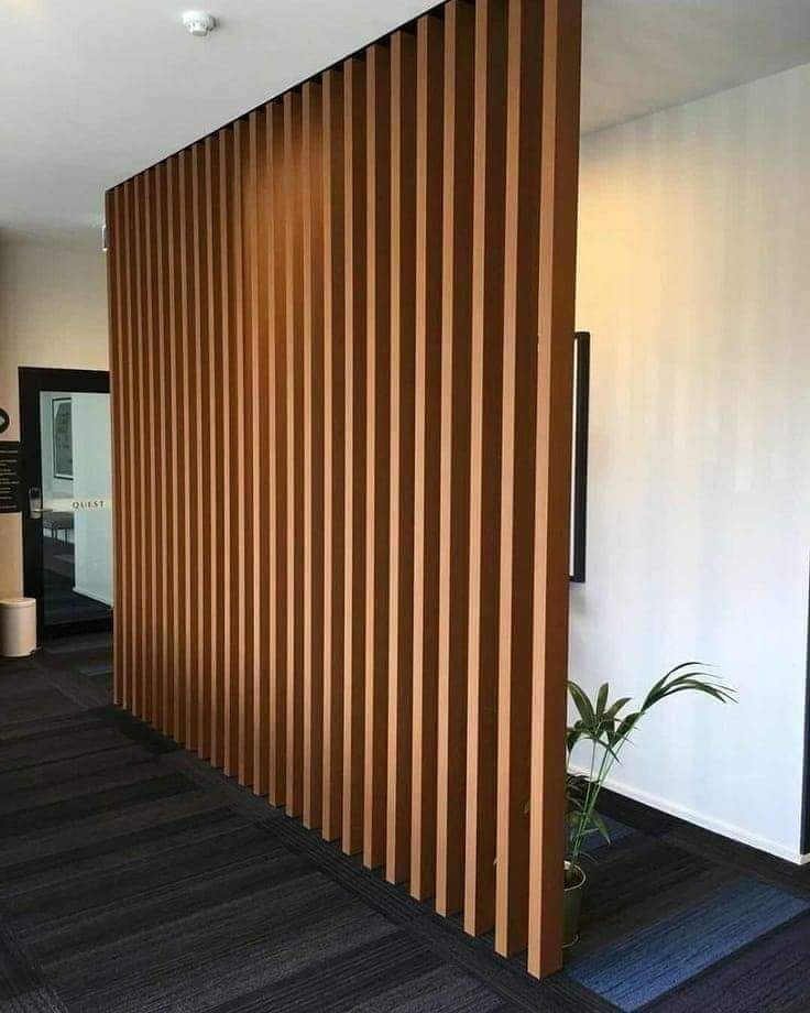 Modern Office Divider — WCE02 Brown Fluted Column